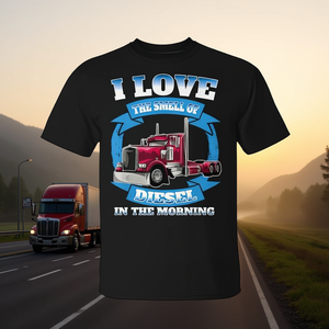 T-shirt pour chauffeur de camion avec odeur de diesel du matin - Product Image 3