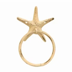 Cast Iron Star Fish Brass Antique <b>Bathroom</b> <b>Towel</b> Ring, Iron Handmade <b>Towel</b> Holder <b>for</b> <b>Bathroom</b> and Kitchen - Product Image 5