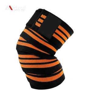Sangles de soutien du genou élastiques de qualité supérieure, respirantes en Spandex/Polyester, fermeture réglable auto-agrippante, unisexe, logo personnalisé - Product Image 1