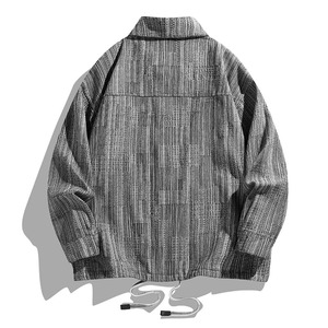 Automne hiver veste en jean pour hommes avec col rabattu et trou déchiré simple boutonnage boutons amples vêtements d'extérieur Jean manteau - Product Image 4