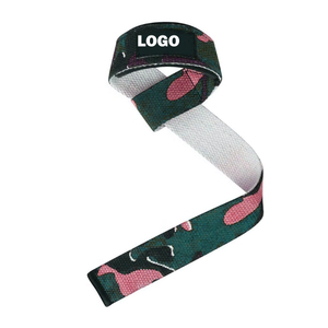 Sangles de poignet en néoprène imprimées sur mesure avec logo personnalisé équipement de fitness respirant sangles de levage en coton rose sécurité - Product Image 3