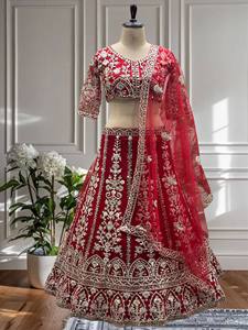 Nuevo Lanzamiento de estilo moderno para fiesta Lehenga Choli de tela de red con trabajo de diseño de codificación de secuencia de bordado - Product Image 3