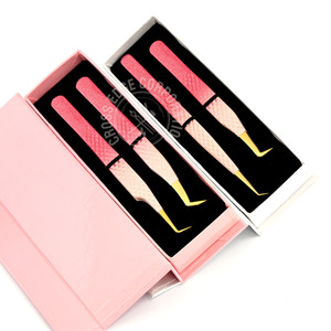 Luxury Private Logo Fiber Tip Eyelash Extension Tweezers 90 Boot Volume Tweezer Degree Diamond Grip Non-Slip Lightweight - Product Image 6