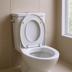 Couvre-siège de toilette universel en bois laqué blanc - Product Image 3