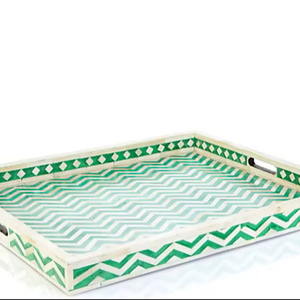 Bandeja de incrustaciones de hueso para ocasiones navideñas hechas a mano de la mejor calidad con bandeja de servicio de forma cuadrada - Product Image 1