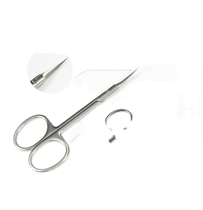 Ciseaux à cuticules professionnels en acier inoxydable de précision, lame incurvée argentée, carrés, tranchants, légers et durables pour salon et usage domestique - Product Image 2