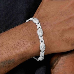 S925 Moissanite Evil Eye Infinity Pulsera de eslabones cubanos - Product Image 1