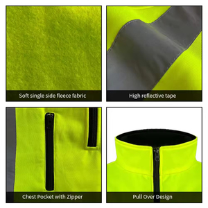 Chaqueta de Seguridad de Alta Calidad con Letras Personalizadas, Impresión Reflectante, ANSI Clase 1, LED Intermitente, Impermeable, Otoño Invierno, Felpa Gruesa y Holgada - Product Image 3