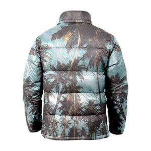 Chaqueta acolchada de invierno personalizada para hombre, chaqueta acolchada de burbujas Reversible de lana XL con capucha y cremallera, letra impresa sublimada - Product Image 4