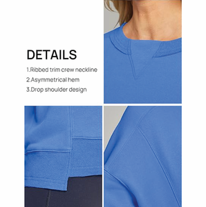 Sudadera de algodón de gran tamaño para mujer, Jersey informal de manga larga con cuello redondo, ropa de diario OEM personalizada, sudaderas con capucha al por mayor - Product Image 5