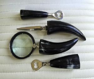 Modern Handmade Eco-Friendly Durable Nickel-<b>Gold</b> Plated Buffalo Horn Handle Polished Bottle Opener for Father's Day Christmas - Product Image 1