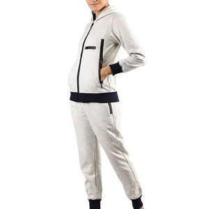 ชุดเซ็ตแทรคสูทผู้หญิงแบบมีฮู้ด สไตล์สตรีทแวร์ ผ้าฟลีซซับใน ซิปหน้า ผ้าฝ้าย 100% แห้งเร็ว ระบายอากาศได้ดี - Product Image 2