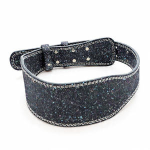 Genuine Leather Glitter Heavy Duty Weightlifting <b>Belt</b> for Training Breathable Non-Slip Fitness Wear - Product Image 1