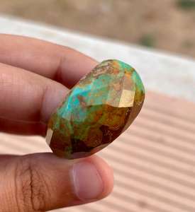 แหวนพลอยสีเทอร์ควอยส์ Arizona ธรรมชาติออกแบบมาอย่างมีเอกลักษณ์ด้วยมือแกะสลักเครื่องประดับสีเทอร์ควอยซ์ที่สวยงาม - Product Image 5