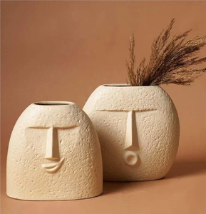 Opertus Basket Vase à fleurs en céramique blanche Design contemporain Décoration de la maison Bureau et hôtel Design moderne Vase en céramique élégant - Product Image 4