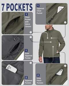 Men's <b>Lightweight</b> <b>Waterproof</b> Softshell <b>Jacket</b> Warm Fleece Lined Windbreaker for Travel Hiking <b>Golf</b> & Motorcycle Racing - Product Image 3