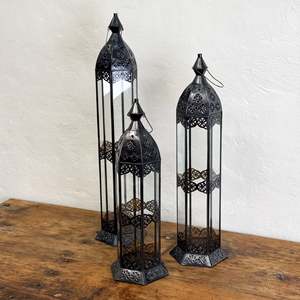 Ramadan Hot Selling Classic Black Moroccan Tall <b>Candle</b> <b>Holder</b> <b>Lanterns</b> in 3 Sizes Handmade for Festive Home Decorations - Product Image 3