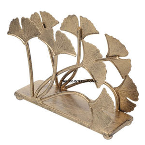 Golden Ginkgo Leaf Napkin Holder Elegant Nature-<b>Inspired</b> Napkin Stand for Dining Table Kitchen and Countertop Decor - Product Image 1