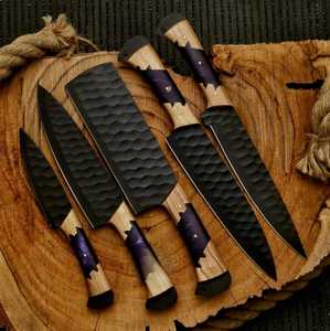 Vente en gros de commandes en gros personnalisées OEM ODM service ensemble de couteaux de cuisine en acier inoxydable avec gaine-ensemble de cuisine fabriqué à la main - Product Image 2