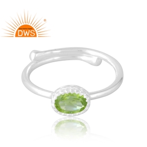 Hot Selling 925 Sterling Selling Natural Peridot Gemstone Ring Custom Jewelry For Women Gift For Her - Product Image 3
