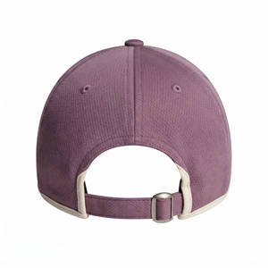 Casquette de baseball violette à 6 panneaux en maille, personnalisable avec logo, haute qualité, ODM, faible MOQ, bordure contrastante, décontractée, unisexe, réglable, style Dad Hat - Product Image 3