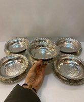 Assiette de luxe exclusive turque faite à la main en cuivre, métal antique doré, plateaux de service décoratifs sûrs, bol pour les fêtes