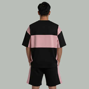 Ensemble deux pièces décontracté pour homme, style été 2026, tenue d'entraînement et de jogging, respirant, en polyester/coton 360g, service OEM Star - Product Image 4
