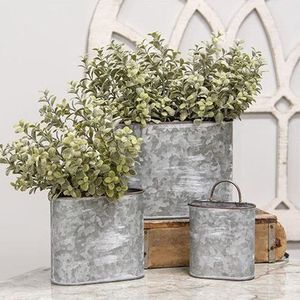 Jardinière rustique galvanisée décorative pour l'extérieur et l'intérieur, pour la décoration de la maison de style ferme - Product Image 6