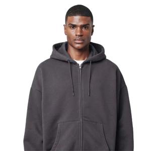 OEM qualité supérieure sweats à capuche américains avec fermeture éclair sérigraphiée personnalisée vêtements de ville pour hommes à épaules tombantes sweats à capuche et sweat-shirt à fermeture éclair - Product Image 1
