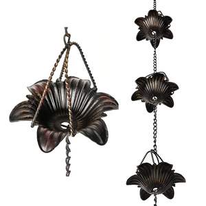 Cadenas de lluvia con Diseño de copa moderna, cadena de lluvia de decoración de Metal para adornos de exterior, decoración de jardín, cadena de lluvia hecha a mano - Product Image 4