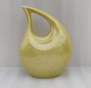 Urna para cenizas humanas Aluminio Amarillo Perla Urna de cremación para adultos para funeral Cremate Urna moderna Lágrima - Product Image 5