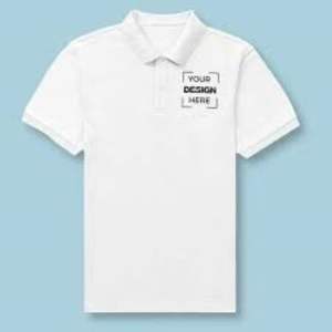 T-shirt en coton personnalisé pour hommes avec logo d'impression numérique à col polo Conception vierge respirante et écologique pour les promotions - Product Image 2