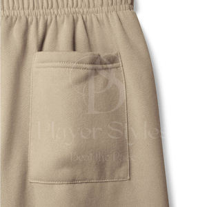 Pantalon de survêtement baggy personnalisé de haute qualité pour hommes en coton noir blanc léger jambe large plat mi Service OEM - Product Image 6