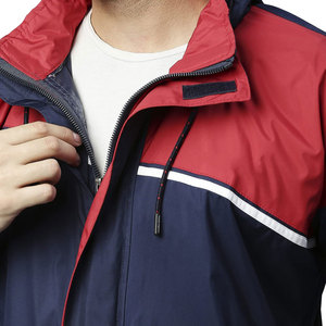 Vestes de pluie d'extérieur en nylon pour hommes, vestes de pluie à capuche en maille intérieure de couleur unie pour hommes - Product Image 3