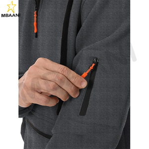 เสื้อฮู้ดผู้ชายผ้าฟลีซสำหรับออกกำลังกาย แขนยาว ซิป ¼  แบบสวม มีกระเป๋า - Product Image 5