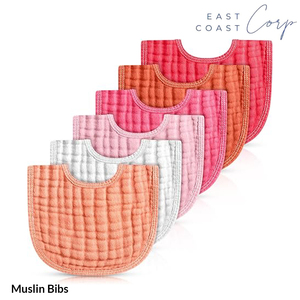 Soft <b>Muslin</b> Bibs for <b>Babies</b> | Burp Cloth & Teething Essentials - Product Image 3