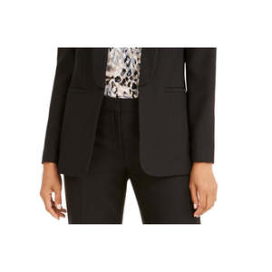 Blazer da Donna Calvin Klein Parker in Twill Nero Monopetto in Lana e Velluto a Coste Lunghe e Corte, Tinta Unita e Fantasia, Taglia 12 - Product Image 3