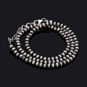 สร้อยคอลูกปัดเงิน NAVAJO ที่สวยที่สุดทำด้วยมือลูกปัดหลวมทำด้วยมือสีเงินสเตอร์ลิงสร้อยคอลูกปัดของขวัญสำหรับเธอ - Product Image 4