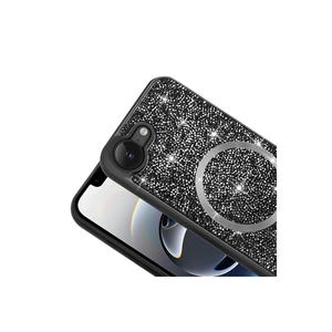Étui en silicone de luxe avec motif diamant pour MagSafe pour iPhone 14 Plus et 13 Pro Max, motif mosaïque, anti-traces de doigts, coque antichoc - Product Image 4