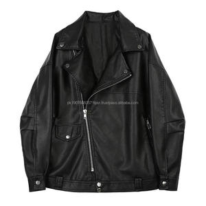 Chaqueta de Cuero Personalizada de Alta Calidad para Mujer, Clásica, Negra, con Cierre y Bolsillos, para Motociclismo - Product Image 1