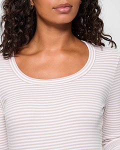 Venta al por mayor 100% algodón manga larga cuello redondo acanalado opción multicolor buena calidad 160 GSM Regular Fit camiseta para mujer - Product Image 3