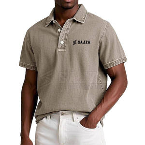 Camisetas polo de color personalizadas Camisetas Polo lavado ácido de la mejor calidad Nueva llegada Camisetas Polo lavado ácido Made Pakistan - Product Image 4