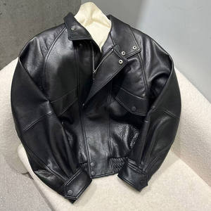 Nouveau gros 2025 Design en cuir véritable de haute qualité hommes bulle Bomber en cuir veste coupe-vent respirant hiver personnalisé - Product Image 1