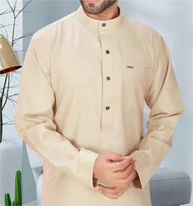 Collection Aïd 2025 – Kaftan Marocain Élégant pour Homme en Coton Respirant Fait Main de Haute Qualité, Séchage Rapide, Thobe Saoudien Jubbah Gaufré - Product Image 4