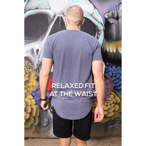 Transpirable Hip Hop Long Drop Cut Hombres Camisa Dobladillo curvo Heather Camisas 2025 Buena calidad Dobladillo curvo Camisas - Product Image 6