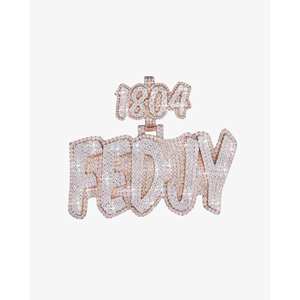 Colgante y Amuleto de Moissanita de Dos Tonos de 10K Personalizado FEDJY - Product Image 1