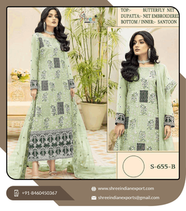 2024ชุดเดรสปักลายสไตล์ปากีสถานสำหรับผู้หญิงชุดเดรสผ้าไหมโมดอลแฟนซีชุดปาร์ตี้สไตล์ใหม่ล่าสุด - Product Image 5