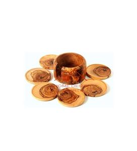 Alfombrilla para el hogar del hotel, alfombrilla redonda gruesa ahuecada, alfombrilla para taza de té, mesa de madera pura, posavasos de madera con aislamiento antideslizante - Product Image 1