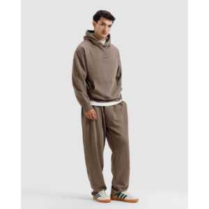 Sweat à capuche en molleton épais essentiel, délavé à l'acide, brodé en 3D, motif uni, sérigraphié - Product Image 4