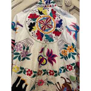 Abrigo Tejido Vintage para Mujer, Blazer Bordado con Anillos Florales, Talla XS, Cierre de un Botón, Transpirable y Moderno para Primavera/Invierno - Product Image 3